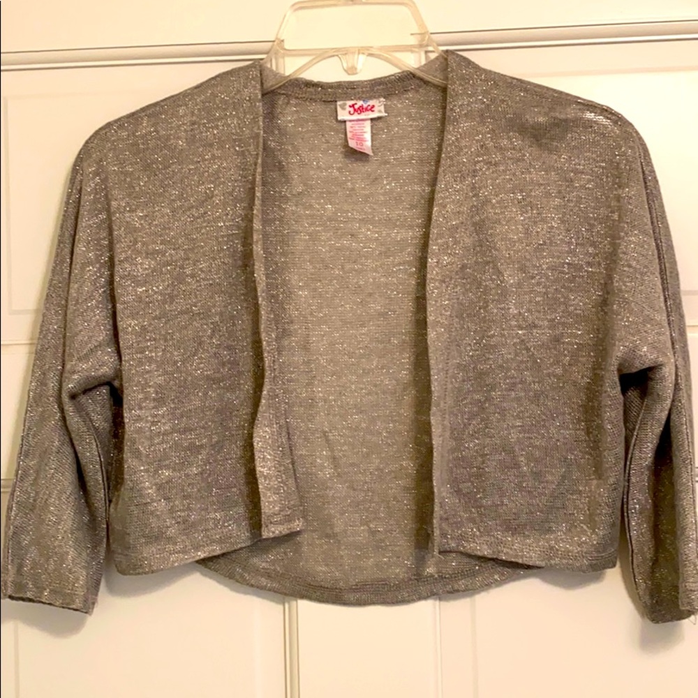 Girls Silver Sweater Shrug/Cardigan